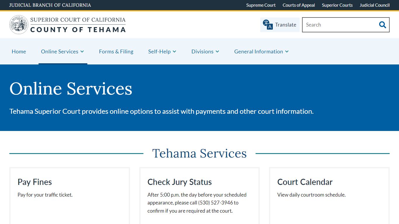 Online Services | Superior Court of California, County of ...