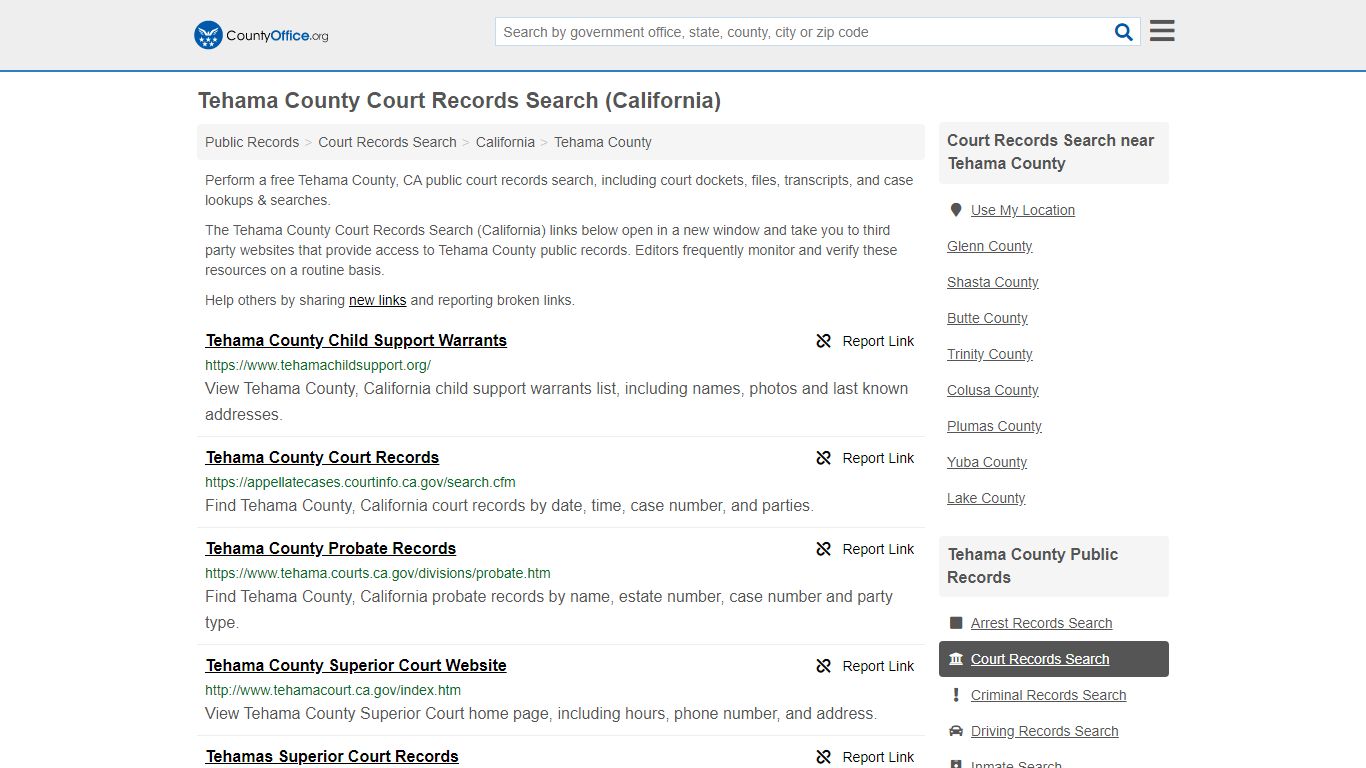 Court Records Search - Tehama County, CA (Adoptions ...